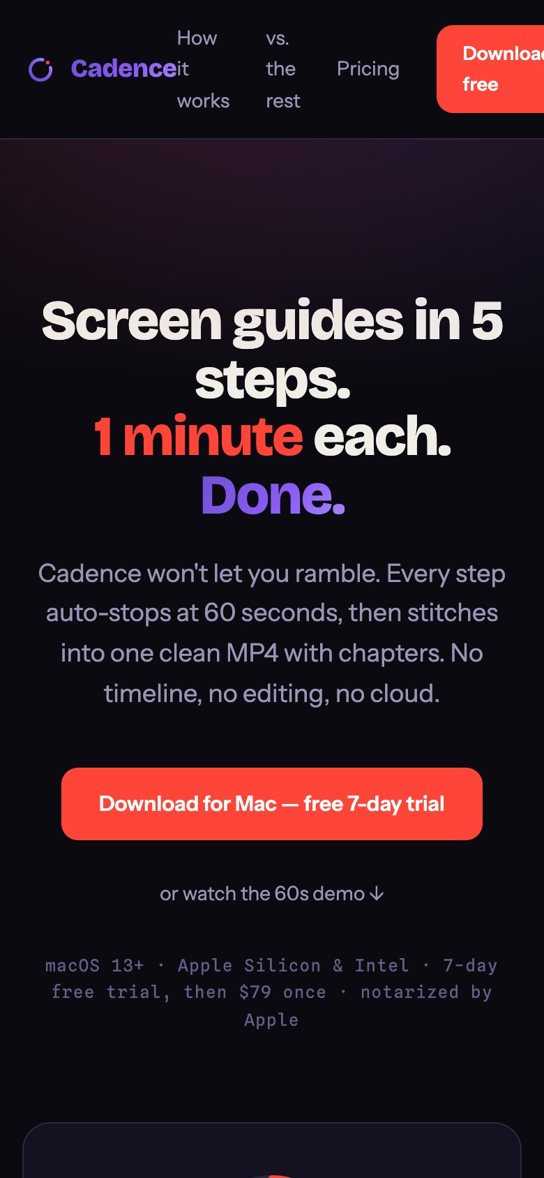 Cadence on a phone
